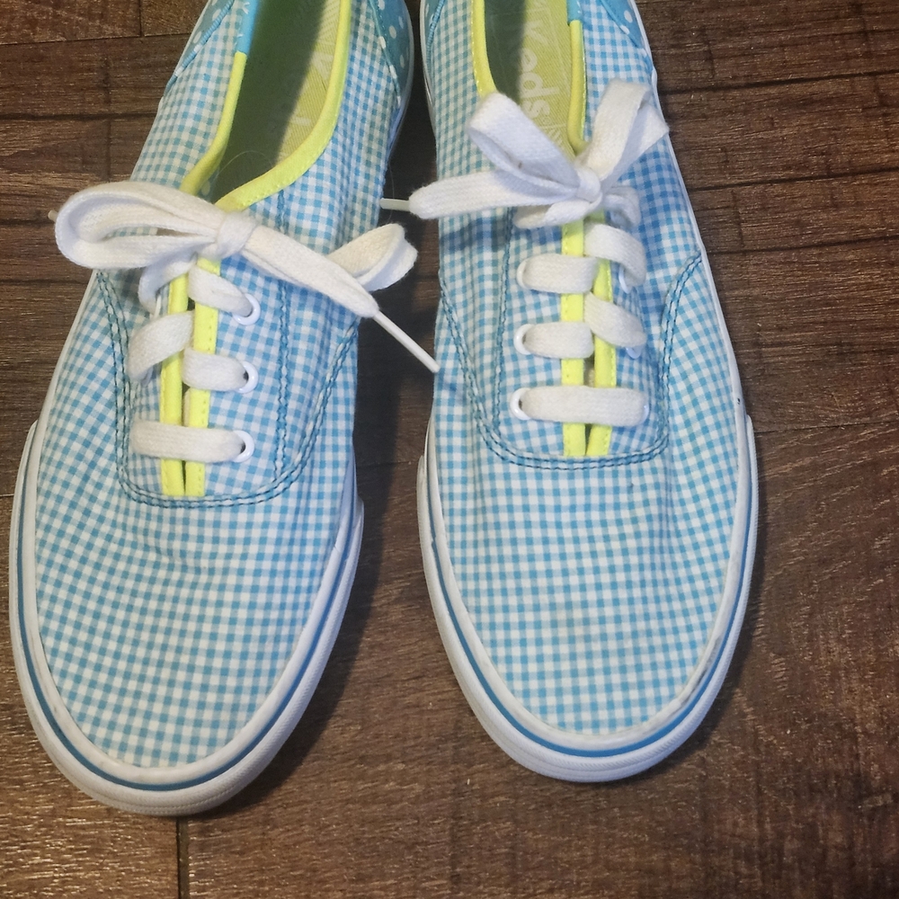 Keds Blue and White Checkered Sneakers